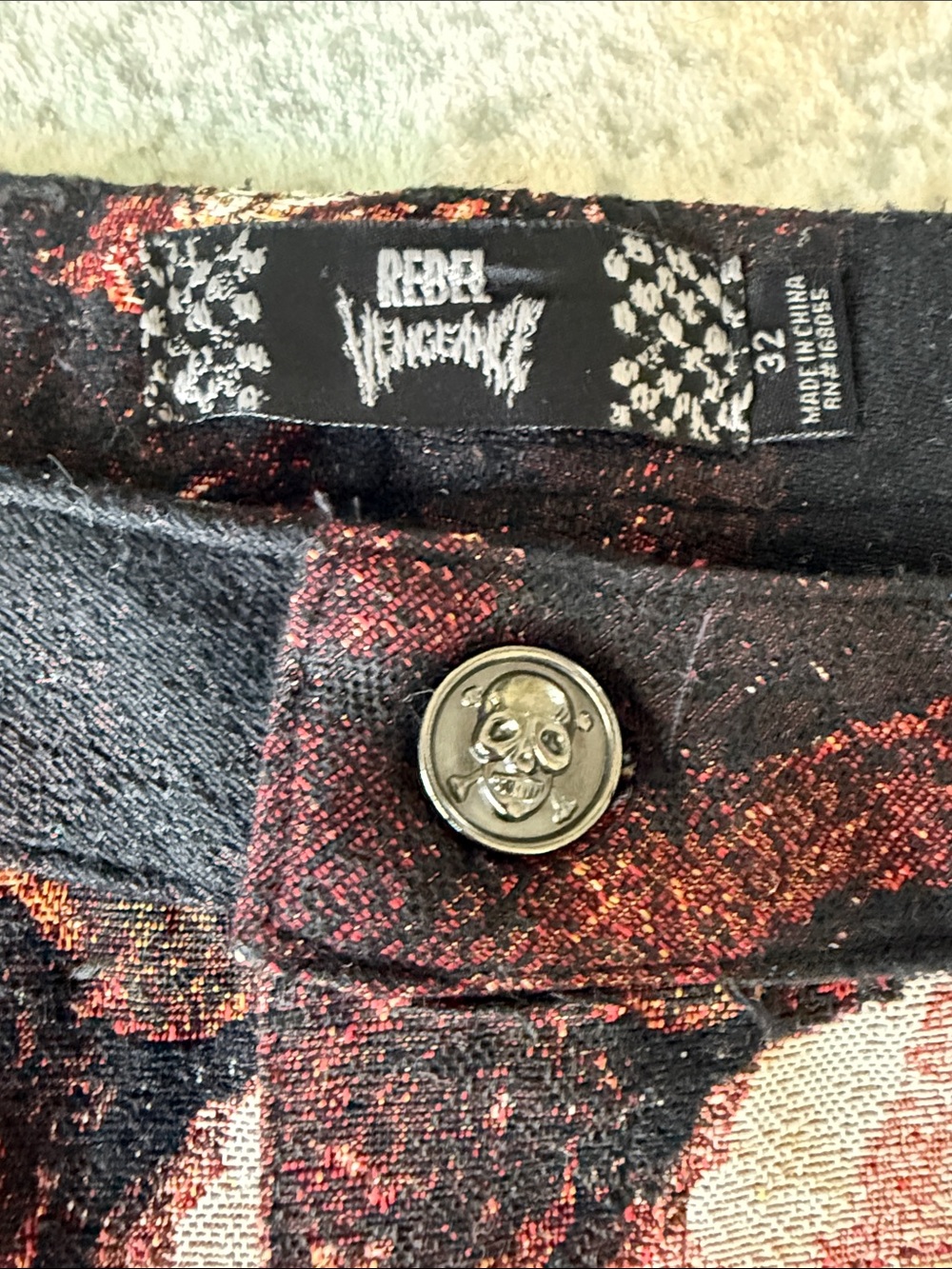 Rebel Vengeance Renaissance Tapestry Men’s Cargo Pants, Size 32 - Picture 2 of 10